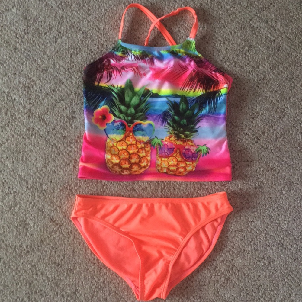 Colorful pineapple 2-piece bathing suit